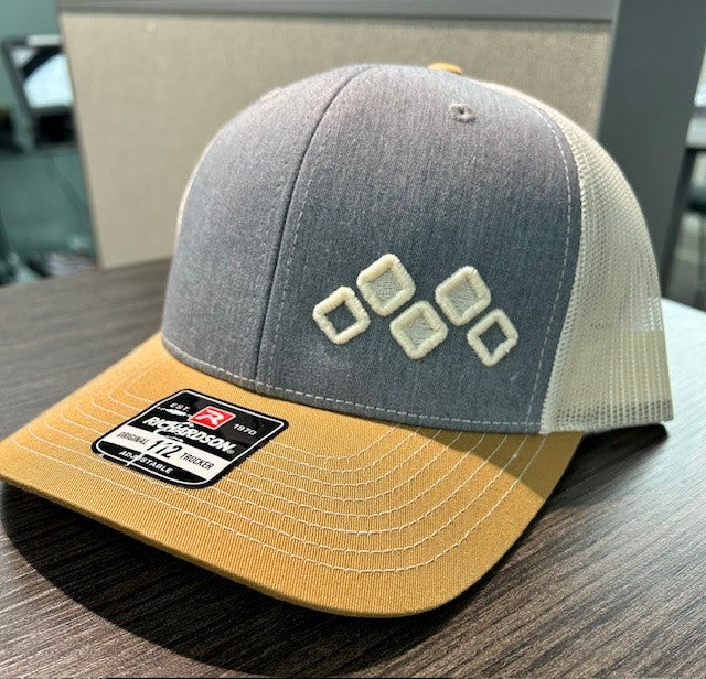 Cap - Trucker Snapback - Heather Gray/Beige/Amber Gold