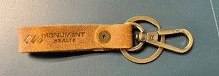 Leather Keychain w/brass hook and keyrign